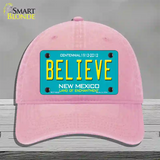 Believe New Mexico Novelty License Plate Hat Unconstructed Cotton / Pink