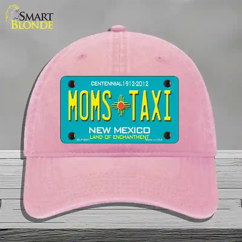 Moms Taxi New Mexico Novelty License Plate Hat Unconstructed Cotton / Pink