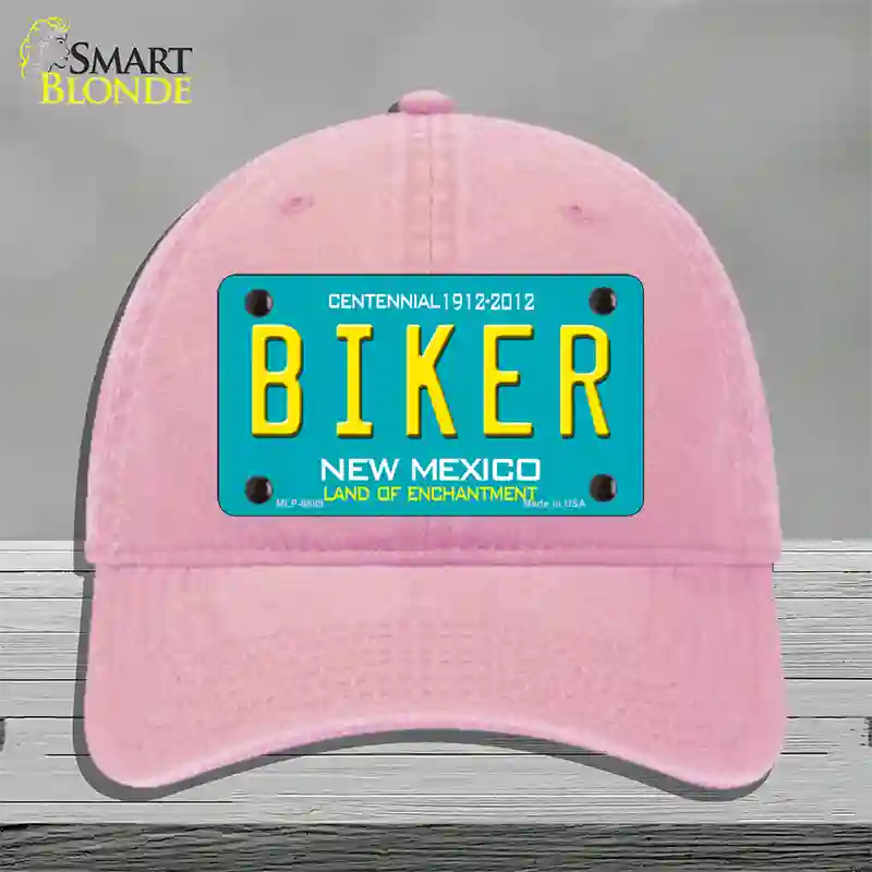 Biker New Mexico Novelty License Plate Hat Unconstructed Cotton / Pink