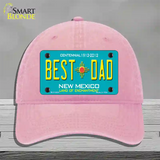 Best Dad New Mexico Novelty License Plate Hat Unconstructed Cotton / Pink