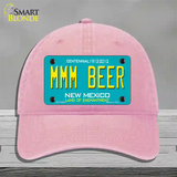 MMM Beer New Mexico Novelty License Plate Hat Unconstructed Cotton / Pink