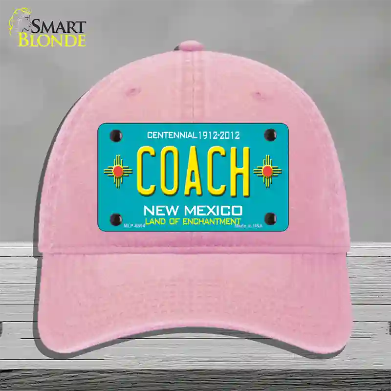 Coach New Mexico Novelty License Plate Hat Unconstructed Cotton / Pink