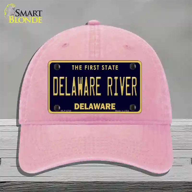 Delaware River Delaware Novelty License Plate Hat Unconstructed Cotton / Pink