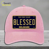 Blessed Delaware Novelty License Plate Hat Unconstructed Cotton / Pink