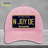 N Joy De Delaware Novelty License Plate Hat Unconstructed Cotton / Pink