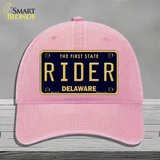 Rider Delaware Novelty License Plate Hat Unconstructed Cotton / Pink