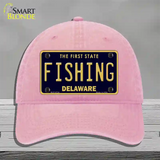 Fishing Delaware Novelty License Plate Hat Unconstructed Cotton / Pink