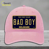 Bad Boy Delaware Novelty License Plate Hat Unconstructed Cotton / Pink