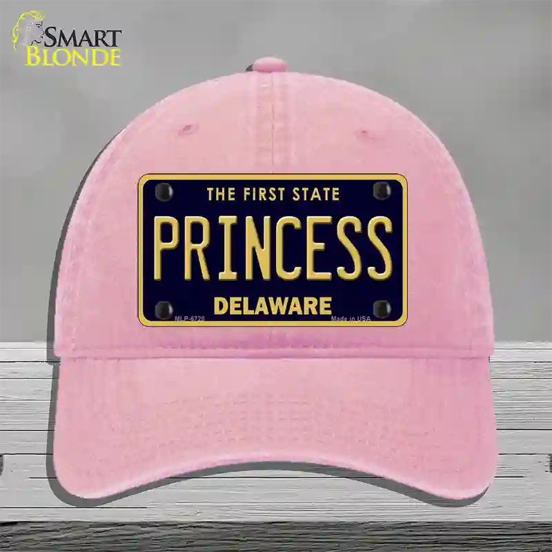 Princess Delaware Novelty License Plate Hat Unconstructed Cotton / Pink