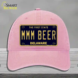 MMM Beer Delaware Novelty License Plate Hat Unconstructed Cotton / Pink