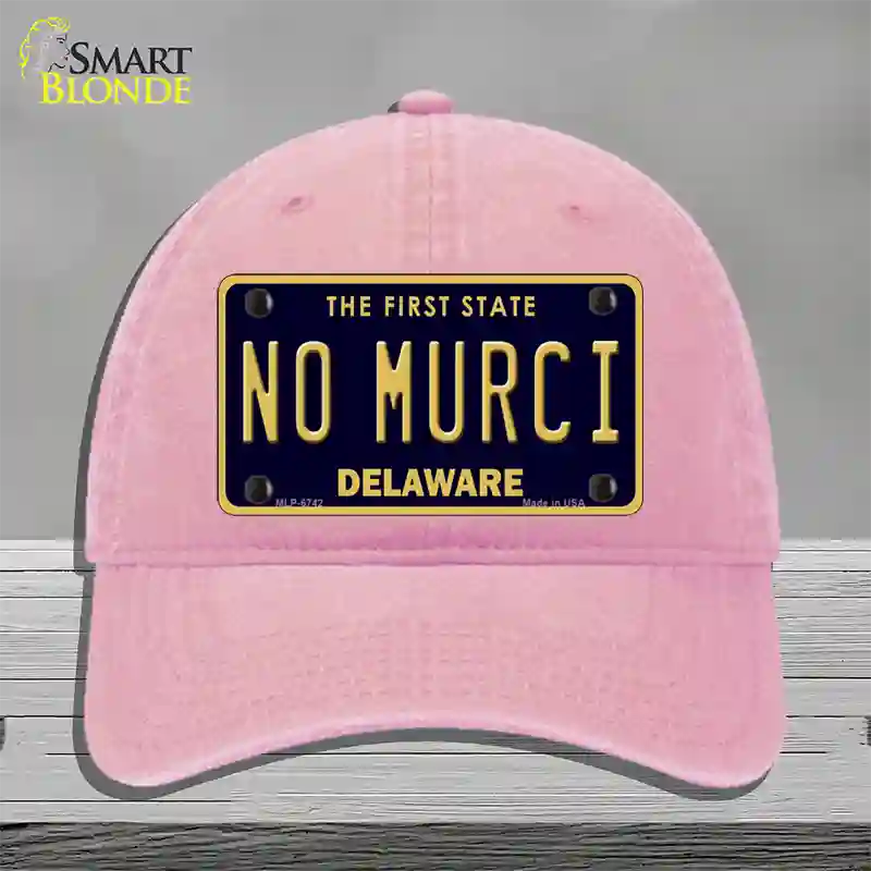 No Murci Delaware Novelty License Plate Hat Unconstructed Cotton / Pink