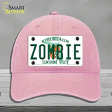 Zombie Florida Novelty License Plate Hat Unconstructed Cotton / Pink