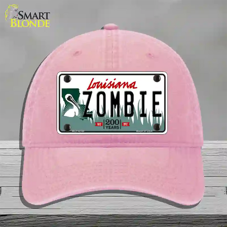 Zombie Louisiana Novelty License Plate Hat Unconstructed Cotton / Pink