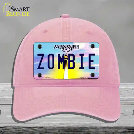 Zombie Mississippi Novelty License Plate Hat Unconstructed Cotton / Pink