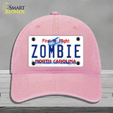 Zombie North Carolina Novelty License Plate Hat Unconstructed Cotton / Pink