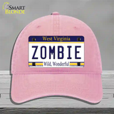 Zombie West Virginia Novelty License Plate Hat Unconstructed Cotton / Pink