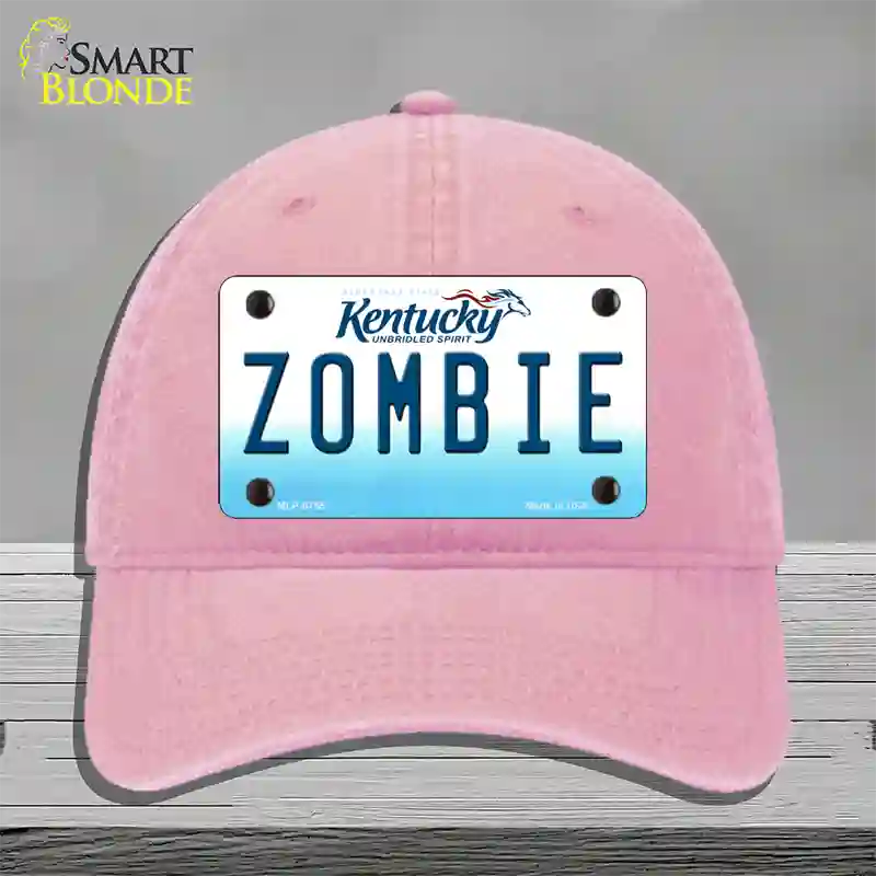 Zombie Kentucky Novelty License Plate Hat Unconstructed Cotton / Pink