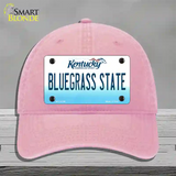 Bluegrass State Kentucky Novelty License Plate Hat Unconstructed Cotton / Pink