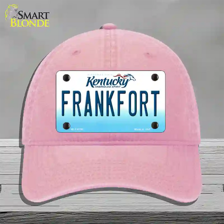 Frankfort Kentucky Novelty License Plate Hat Unconstructed Cotton / Pink