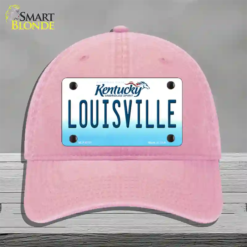 Louisville Kentucky Novelty License Plate Hat Unconstructed Cotton / Pink