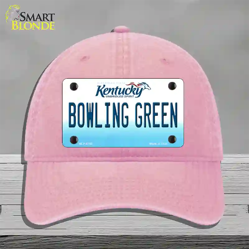 Bowling Green Kentucky Novelty License Plate Hat Unconstructed Cotton / Pink