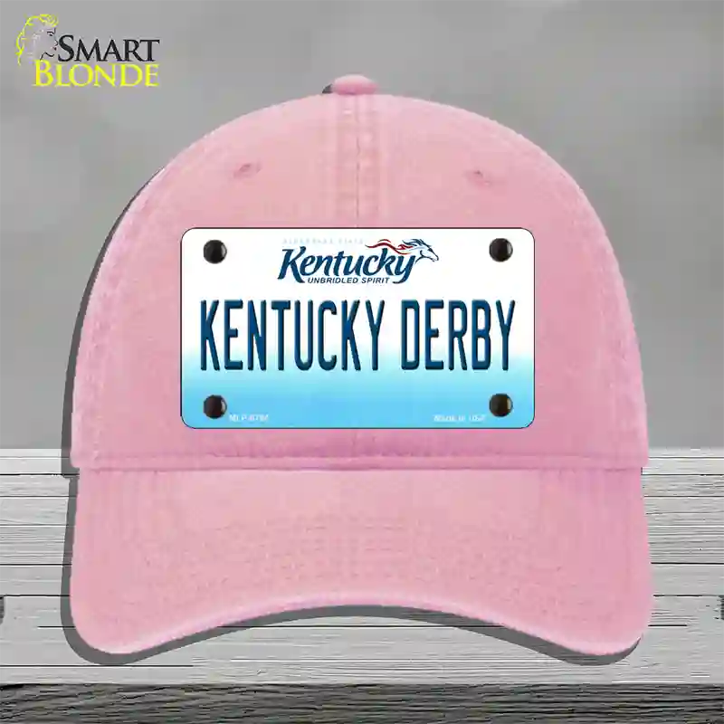 Kentucky Derby Kentucky Novelty License Plate Hat Unconstructed Cotton / Pink