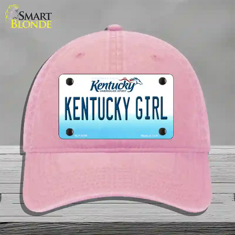 Kentucky Girl Kentucky Novelty License Plate Hat Unconstructed Cotton / Pink