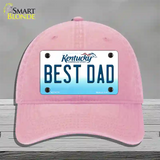 Best Dad Kentucky Novelty License Plate Hat Unconstructed Cotton / Pink