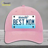 Best Mom Kentucky Novelty License Plate Hat Unconstructed Cotton / Pink