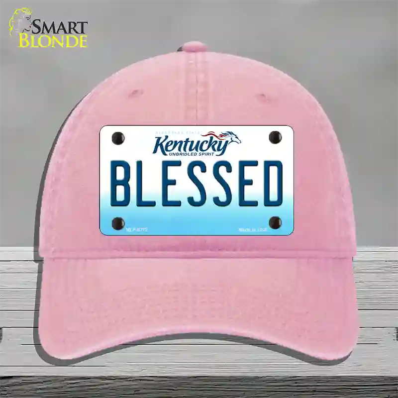 Blessed Kentucky Novelty License Plate Hat Unconstructed Cotton / Pink