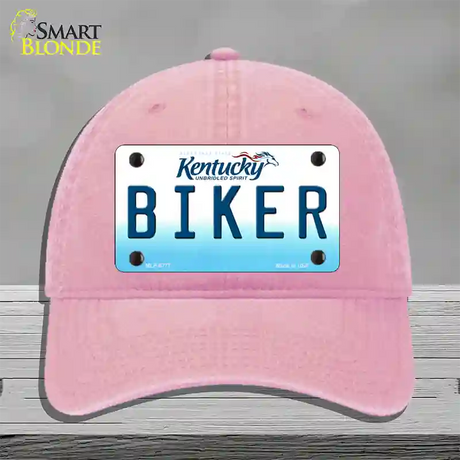 Biker Kentucky Novelty License Plate Hat Unconstructed Cotton / Pink