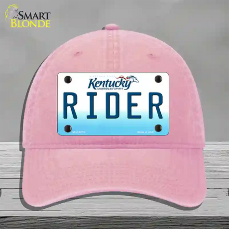 Rider Kentucky Novelty License Plate Hat Unconstructed Cotton / Pink