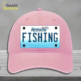 Fishing Kentucky Novelty License Plate Hat Unconstructed Cotton / Pink