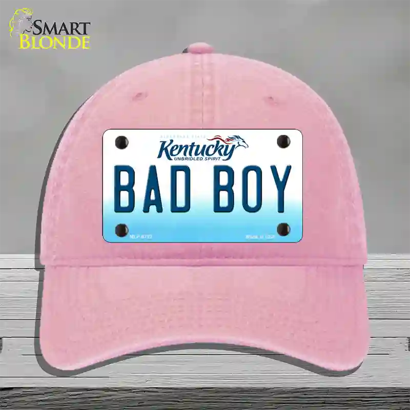 Bad Boy Kentucky Novelty License Plate Hat Unconstructed Cotton / Pink