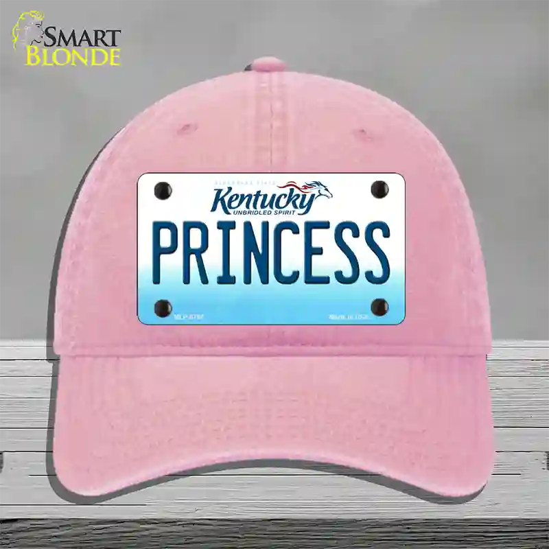 Princess Kentucky Novelty License Plate Hat Unconstructed Cotton / Pink