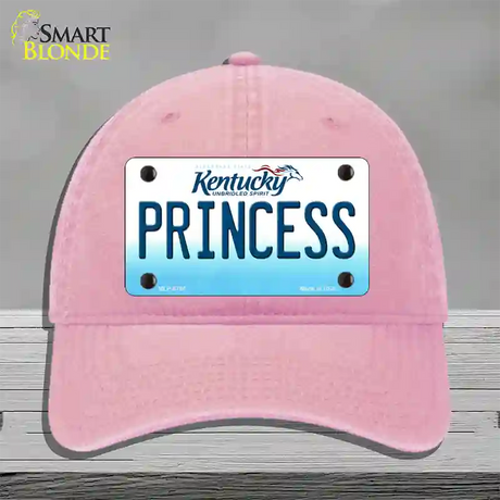 Princess Kentucky Novelty License Plate Hat Unconstructed Cotton / Pink