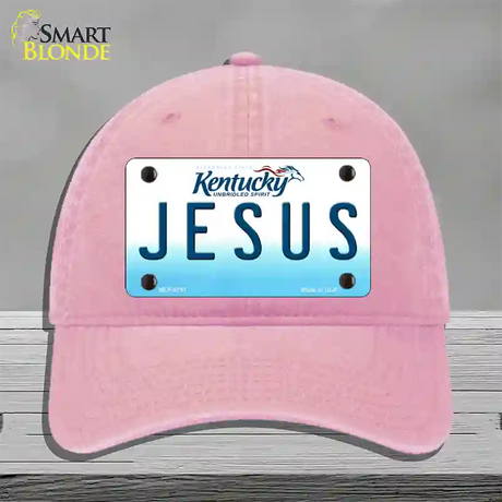 Jesus Kentucky Novelty License Plate Hat Unconstructed Cotton / Pink