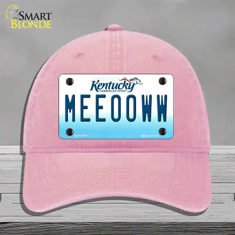 Meeooww Kentucky Novelty License Plate Hat Unconstructed Cotton / Pink