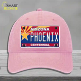 Arizona Centennial Phoenix Novelty License Plate Hat Unconstructed Cotton / Pink