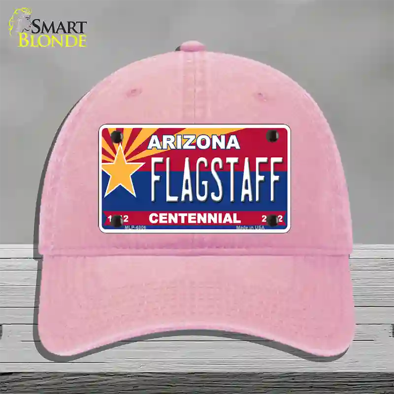 Arizona Centennial Flagstaff Novelty License Plate Hat Unconstructed Cotton / Pink