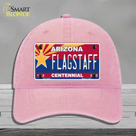 Arizona Centennial Flagstaff Novelty License Plate Hat Unconstructed Cotton / Pink