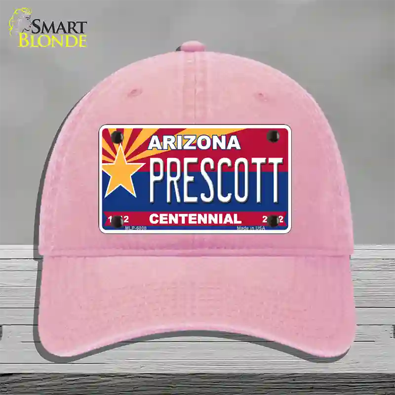 Arizona Centennial Prescott Novelty License Plate Hat Unconstructed Cotton / Pink