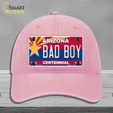 Arizona Centennial Bad Boy Novelty License Plate Hat Unconstructed Cotton / Pink