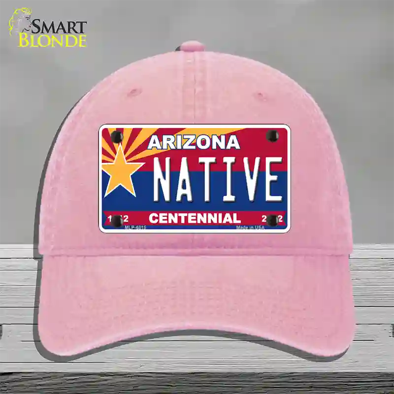 Arizona Centennial Native Novelty License Plate Hat Unconstructed Cotton / Pink