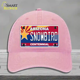 Arizona Centennial Snowbird Novelty License Plate Hat Unconstructed Cotton / Pink