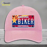 Arizona Centennial Biker Novelty License Plate Hat Unconstructed Cotton / Pink