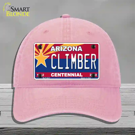 Arizona Centennial Climber Novelty License Plate Hat Unconstructed Cotton / Pink