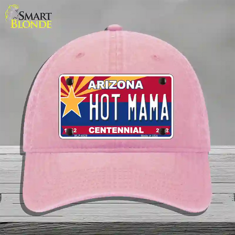 Arizona Centennial Hot Mama Novelty License Plate Hat Unconstructed Cotton / Pink