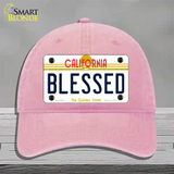 Blessed California Novelty License Plate Hat Unconstructed Cotton / Pink