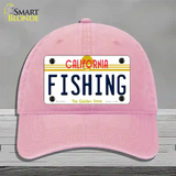 Fishing California Novelty License Plate Hat Unconstructed Cotton / Pink